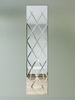 Зеркальное панно из зеркальной плитки ромб 30х51 см с фацетом 10 мм (размер 60х255см) в интернет магазине Зеркальной плитки Топ Декор